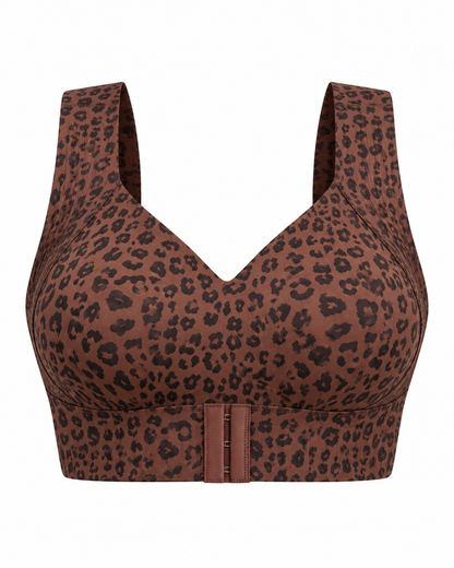 Posture Support Wireless Sports Bra - Leopard